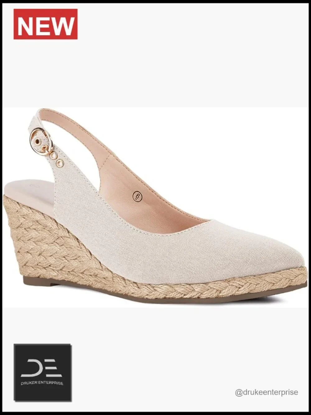Women's Espadrille Wedge Sandals Closed Toe Slingback Buckle Strap Canvas